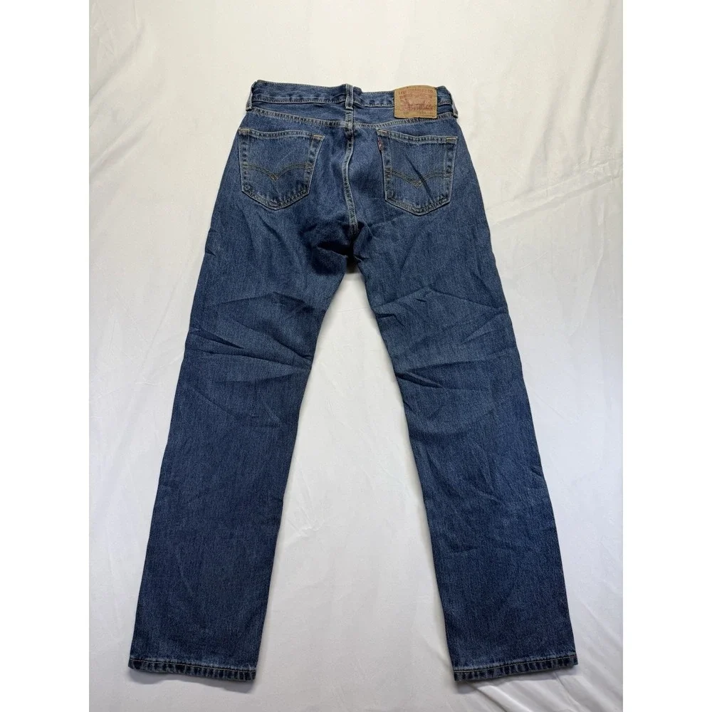 Levi's 505 Men's Jeans 29x30 Blue‎ Denim Straight Leg Zip Fly Classic USA *hole
